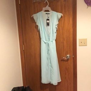 Mint V Neck Wrap Dress